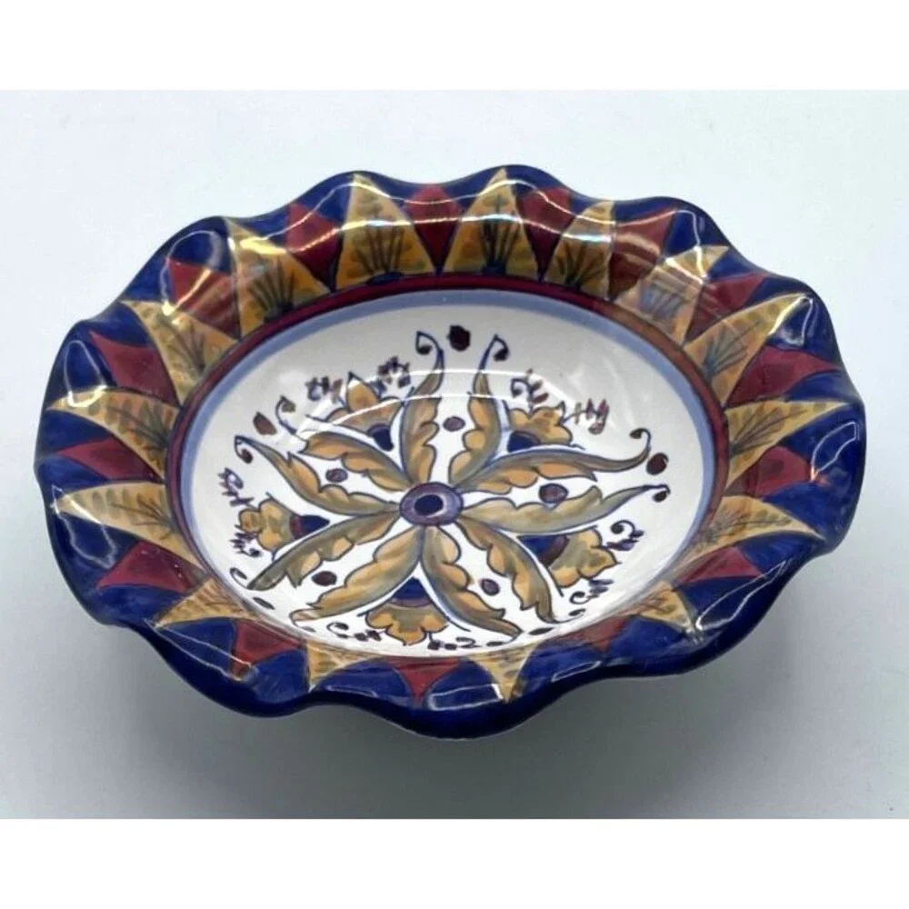 Vintage Gualdo Tadino Italy Signed Bowl Frillici Perugia Umbria Ceramics